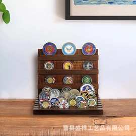 木质勋章纪念币收纳架家居桌面纪念硬币奖牌展示架挑战银币展示架