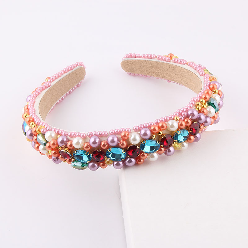 Großhandel Schmuck Barock Schwamm Perle Kristall Diamant Stirnband Nihao Schmuck display picture 8