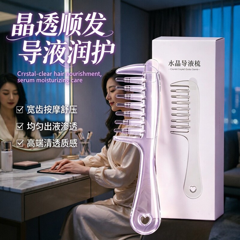 [Factory] Crystal Ball Liquid-Dispensing Comb, Mino Scalp Medicine Comb, Hair Follicle Liquid-Dispensing Comb, Hair Care and Strengthening Liquid-Dispensing Comb