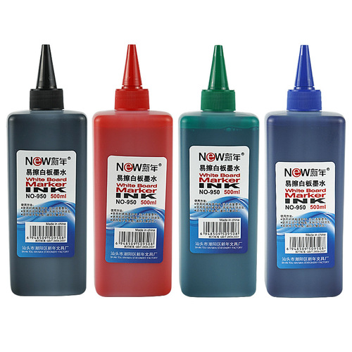 Whiteboard pen ink water-based erasable refill liquid black red blue green 500ML bottled super large capacity ink wholesale