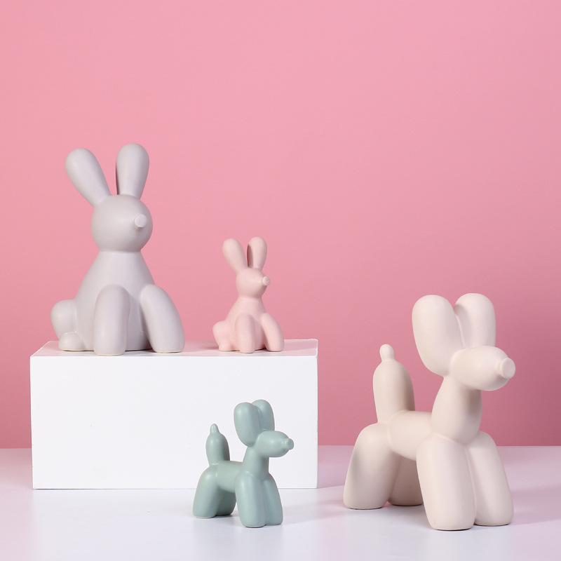 Simple moderno creativo hogar Decoración globo de cerámica perro decoración salón vino gabinete decoración boda apertura regalo