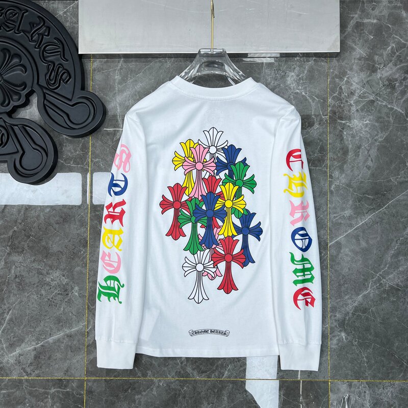 クロスボーダーのトレンディなブランド Chrome Heart 長袖 T シャツ ピュアコットン メンズ レディース ルーズスポット卸売|undefined