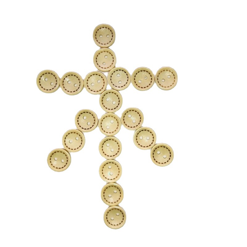 天台维娅厂家雕刻木头四2眼圆形纽扣彩色环保diy木质小钮扣子批发