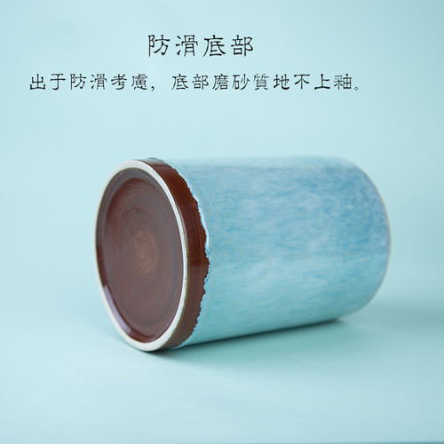 Jingdezhen ceramic brush holder children's student desktop storage box Chinese style pen box brush storage holder large