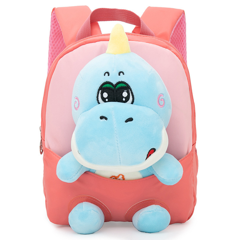2023 nueva muñeca de dibujos animados desmontable kindergarten mochila de dibujos animados dinosaurio felpa niños bebé mochila
