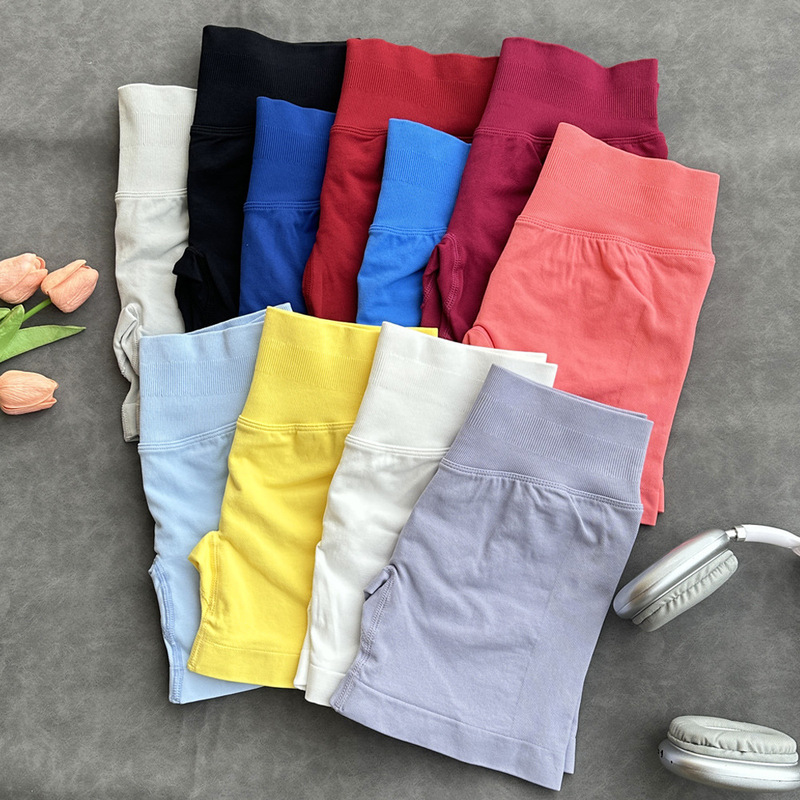 Df Replacement Yoga Pants 50 Colors Original Three-Section Waist Pleated Butt Lift Low Waist Fitness Seamless Three-Point Pants Yoga Shorts