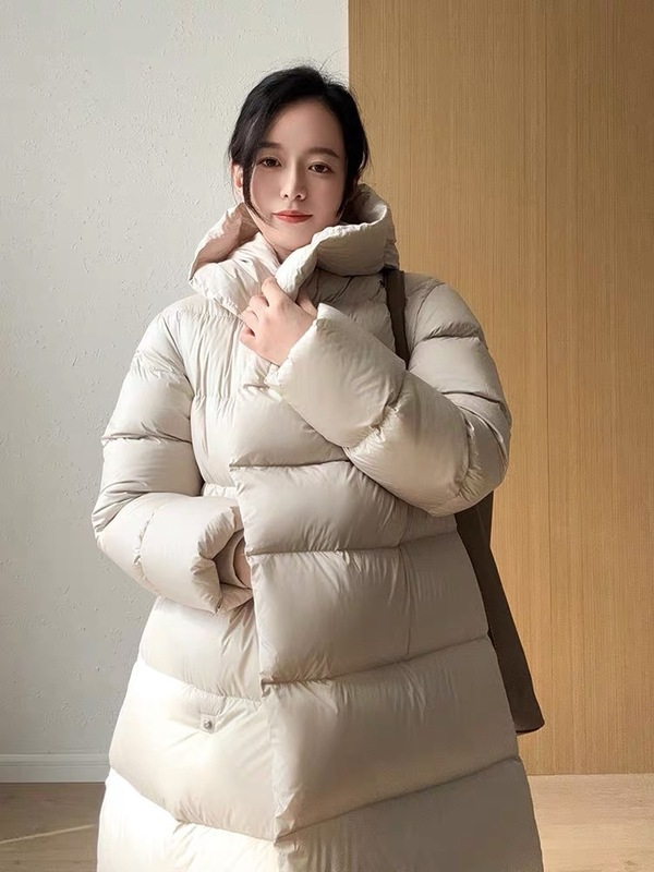 王楚然同款连帽加厚羽绒服女2025新款宽松长款过膝冬保暖显瘦高端|undefined