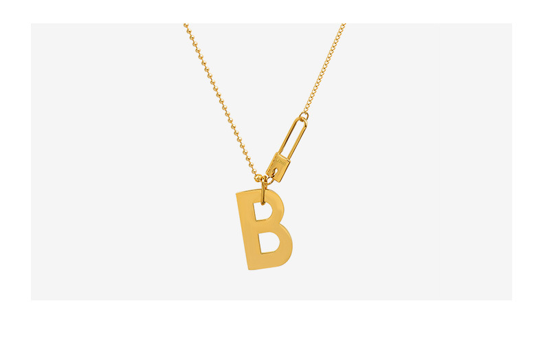 Simple B Letter Titanium Steel Necklace Wholesale display picture 11