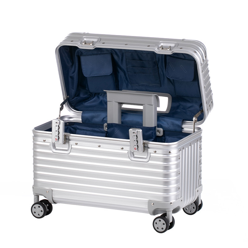Aluminum alloy suitcase men's captain box women's suitcase metal toolbox trolley case universal wheel photography computer case
