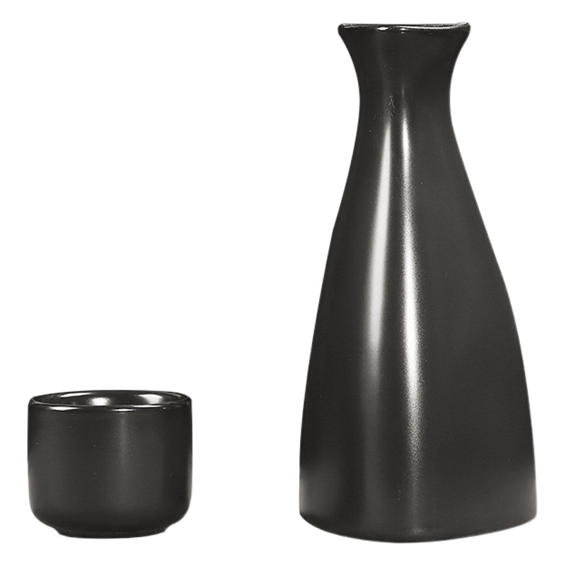 Cross-border warm hip flask a pot of four cups simple matt kiln black wine suit gift box wine dispenser white wine glass
