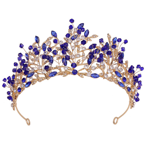 New wedding European style wedding headband, forest leaf crystal beaded gypsophila handmade bridal crown