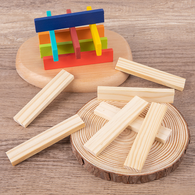 Jenga bloques de construcción de Madera Juguetes de educación temprana dominó de madera apilados altos