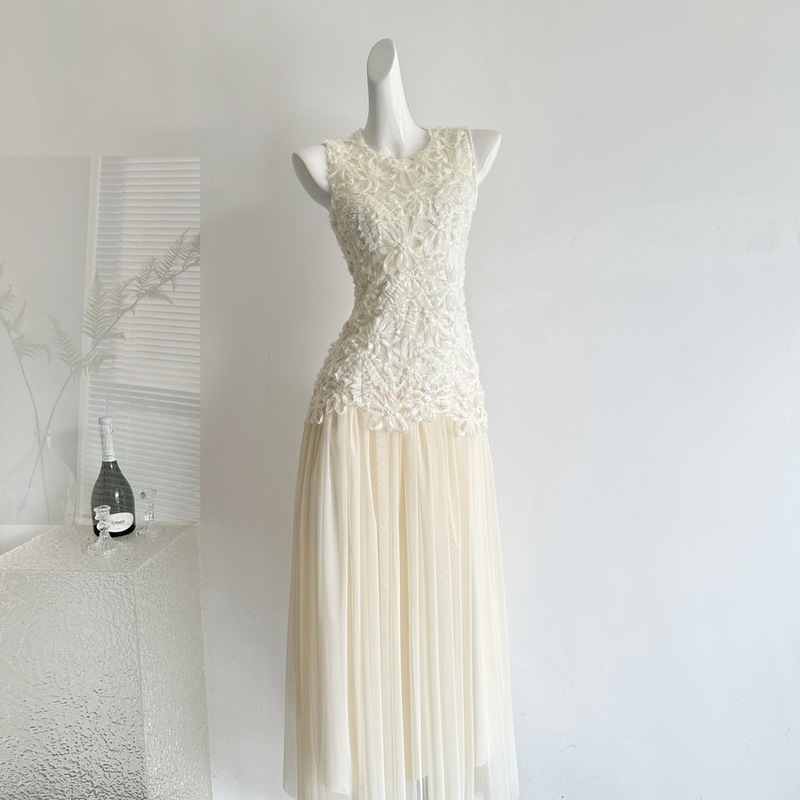 "Xinxing" Early Spring Beautiful Dress for Women 2026 New Style Sleeveless Patchwork Dress White Vest Dress for Summer Women "Xinxing" Early Spring Beautiful Dress for Women 2026 New Style Sleeveless Patchwork Dress White Vest Dress for Summer Women