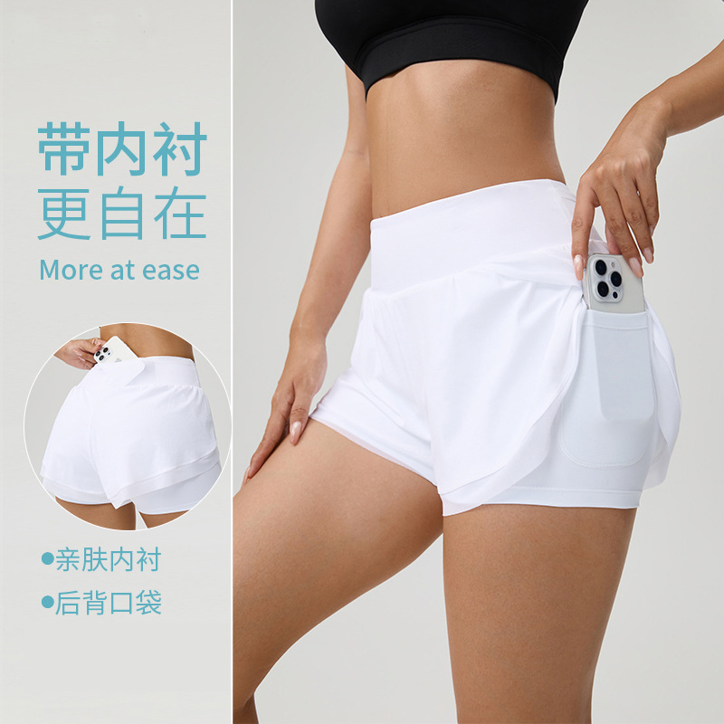 Women's faux two-piece three-point sports shorts, anti-exposure high-waisted yoga pants, fitness shorts, running hot pants, new cross-border model Women's faux two-piece three-point sports shorts, anti-exposure high-waisted yoga pants, fitness shorts, running hot pants, new cross-border model