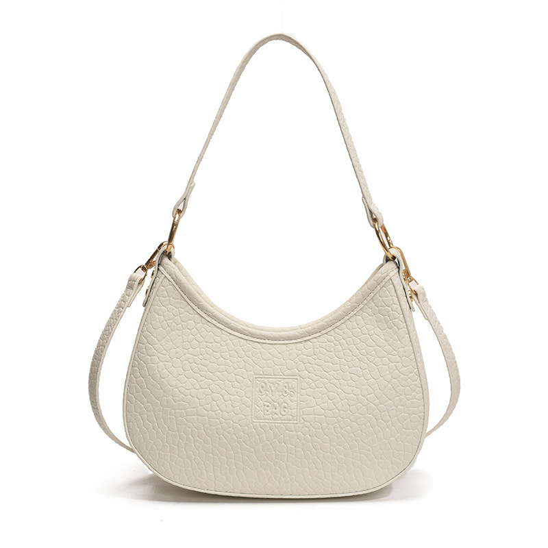 Bolso de moda coreano 2025 verano nuevo bolso femenino moda patrón de lichi bolso de hombro letra simple bolso de mensajero