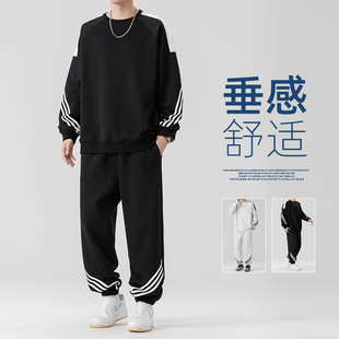 New fashion brand casual sportswear suit men's spring and autumn vests and trousers American men's clothing with a set of handsome