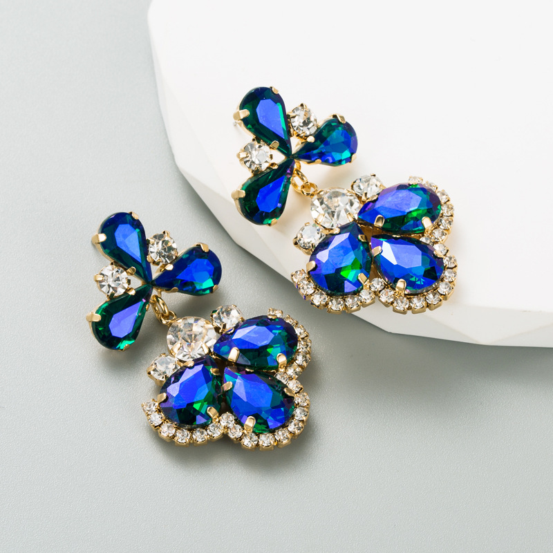 1 Pair Quantity Fashion Geometric Alloy Rhinestones Women's Earrings 1 Pair