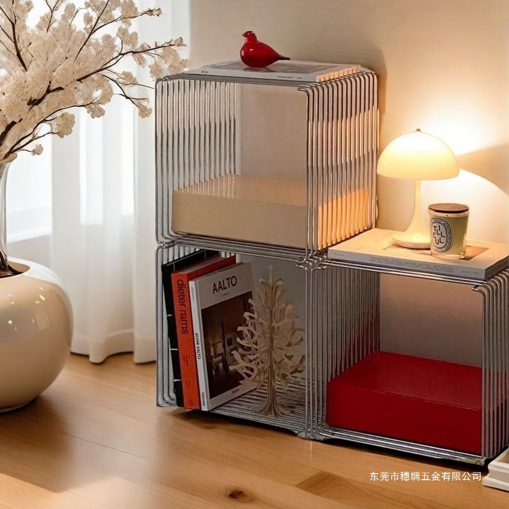 Sofa Side Table Trendy Vintage Creative Mini Storage Rack Line Small Table Carbon Steel Magazine Rack Simple Coffee Table