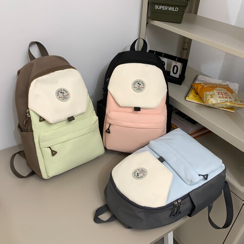 Junior high school student backpack female summer Korean style fashionable large capacity color matching travel backpack male high school student school bag