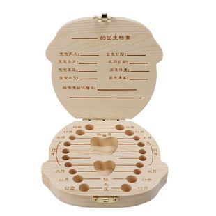 Baby Teeth Box for Boys and Girls to Collect and Preserve Baby Teeth Storage Box Baby Fetal Hair Commemorative Tooth Solid Wood