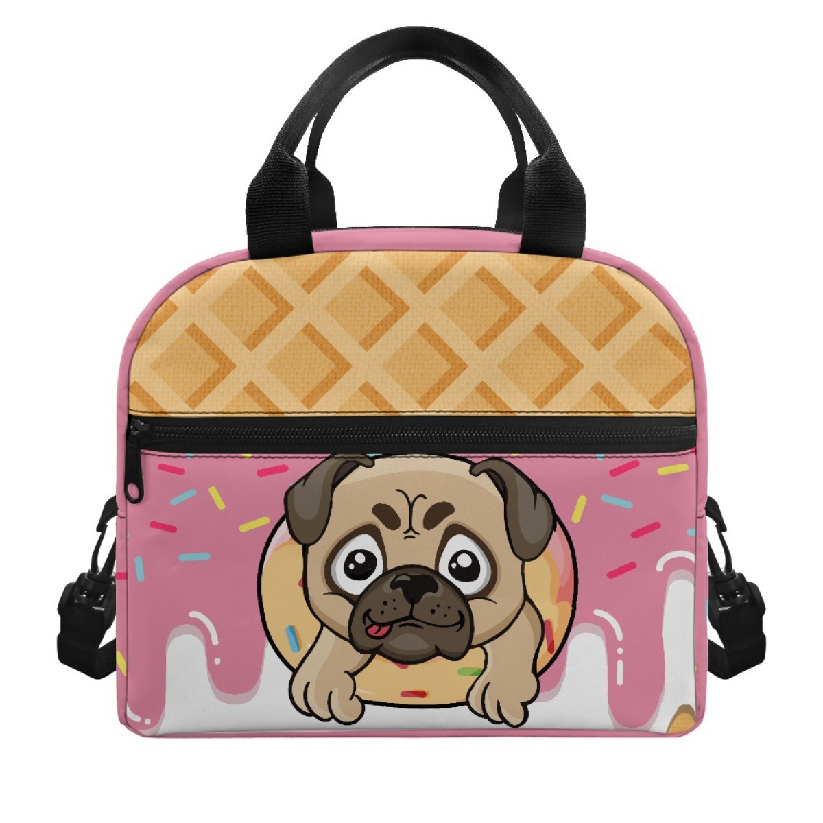 독립 역 암소 인쇄 점심 가방 휴대용 대용량 가방 비즈니스 통근 점심 가방 인쇄 가능