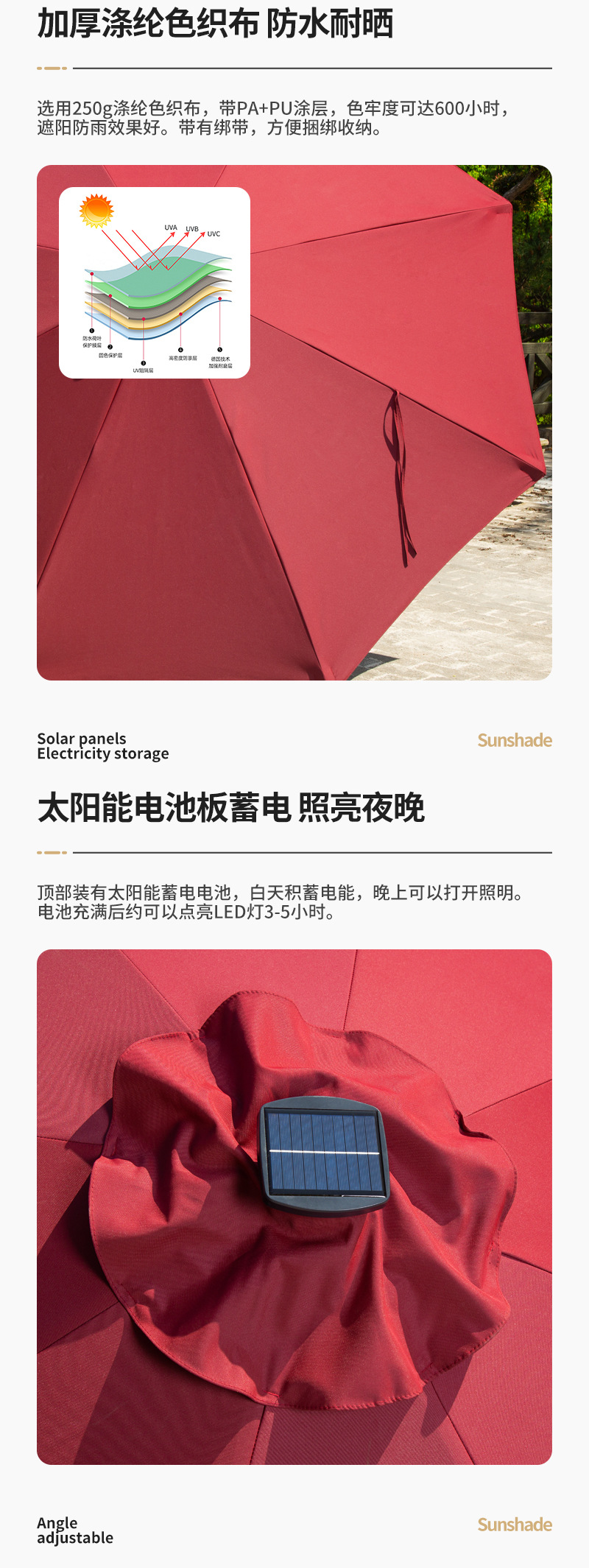 摆摊户外遮阳伞商业街遮阳伞扳手伞室外实木遮阳伞大雨伞太阳伞