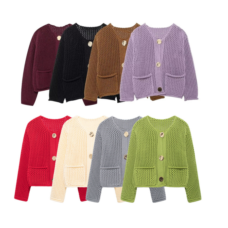 Pb&Za Spring & Fall Fashionable Casual Lazy Style Round Neck Thick Knitted Cardigan Top Soft Waxy Style Sweater 5802111 Pb&Za Spring & Fall Fashionable Casual Lazy Style Round Neck Thick Knitted Cardigan Top Soft Waxy Style Sweater 5802111