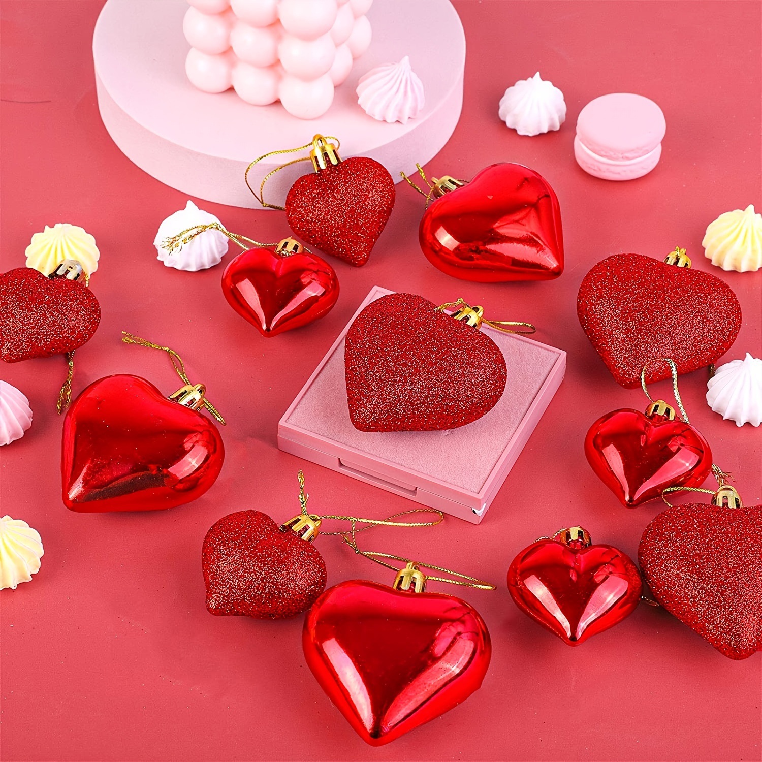 Día de San Valentín 4.5cm 6cm 24 combinación de set de amor guirnaldas de árbol de Navidad propuesta de matrimonio atmósfera colgante