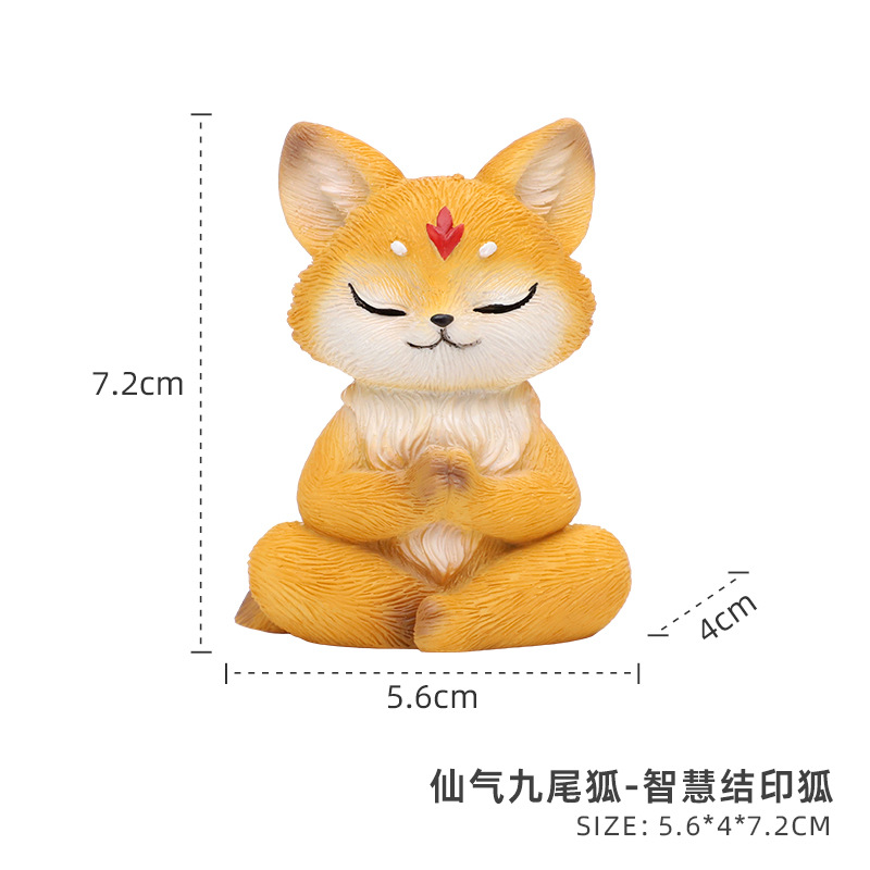 Chậu cây mọng nước hình hồ ly chín đuôi resin, chậu mini trang trí sân vườn và tiểu cảnh (RG-121)