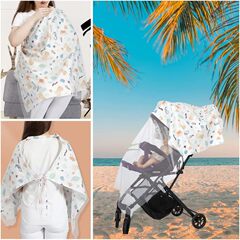 ベビー授乳タオル 純綿 新生児用外出授乳神器 露出防止カバー 多機能ショール