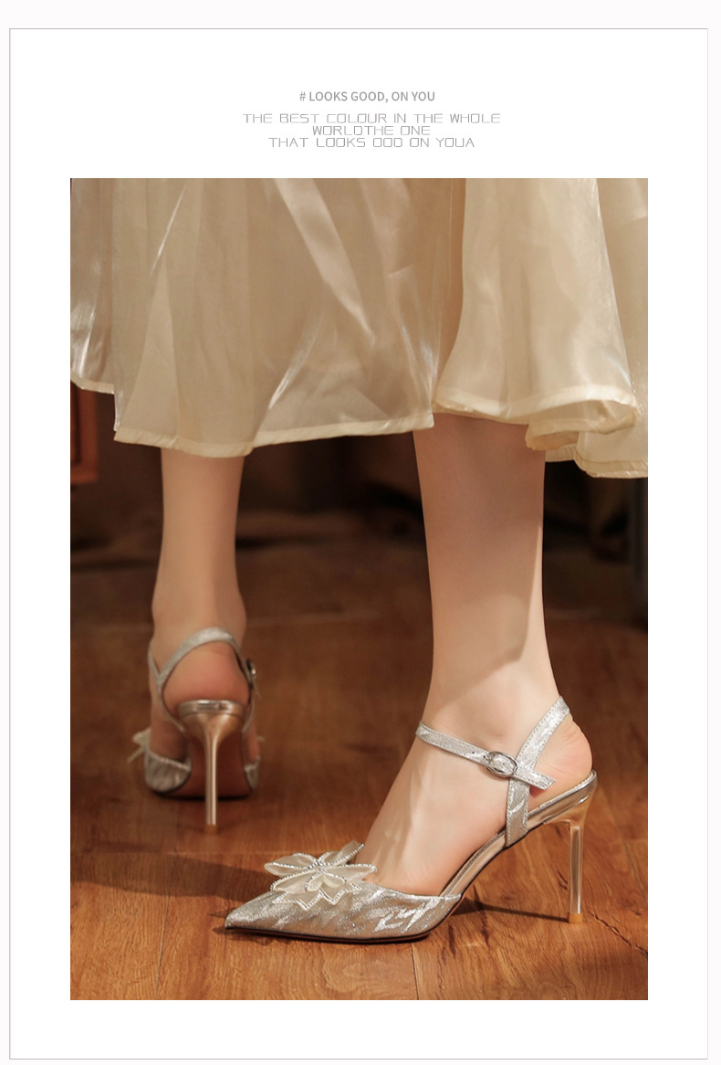 8188-2-002 Schleife vorne hinten offen glänzend Tiger Skin Muster Zwei-Wege-Sandalen High Heels High-End-Feeling_voghion.com