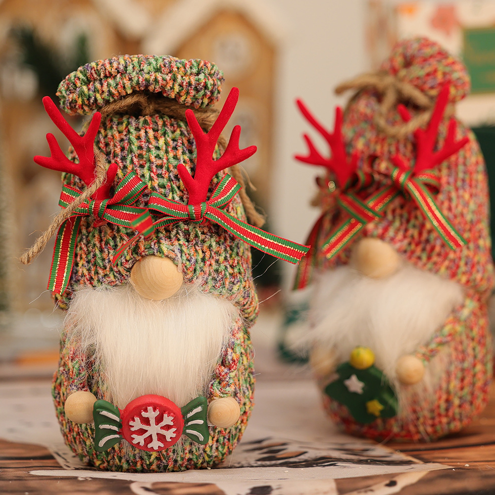 2025 muñeca sin rostro transfronteriza tejido de felpa caramelo árbol de Navidad muñeca enana muñeca de Navidad adornos de muñeca