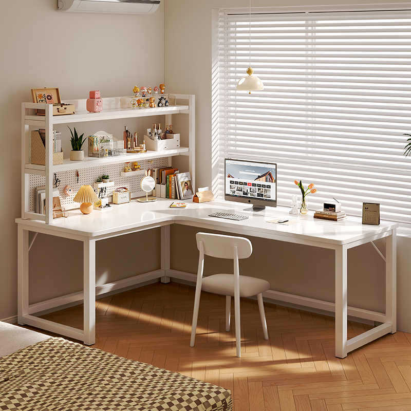 Mingzheng Furniture Factory Corner Desk L-Shaped Computer Desk Desktop Home Corner Desk Bookshelf Integrated Bedroom Girls