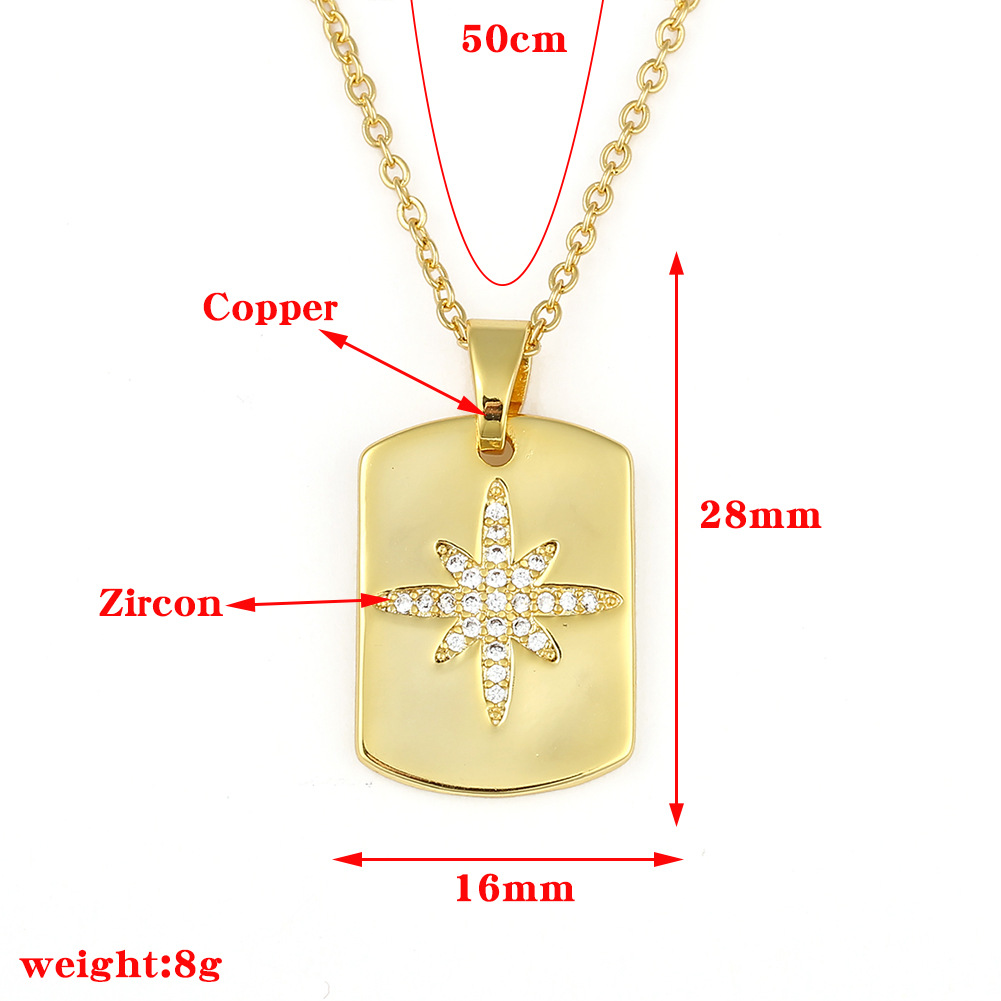 Retro Diamond Six-pointed Star Pendant Necklace display picture 1