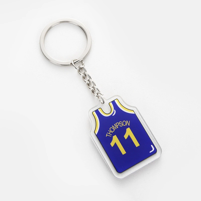 Акриловый брелок для ключей Jersey, подвеска формы баскетбольного и футбольного униформа, креативный подарок, 2D/2-слой