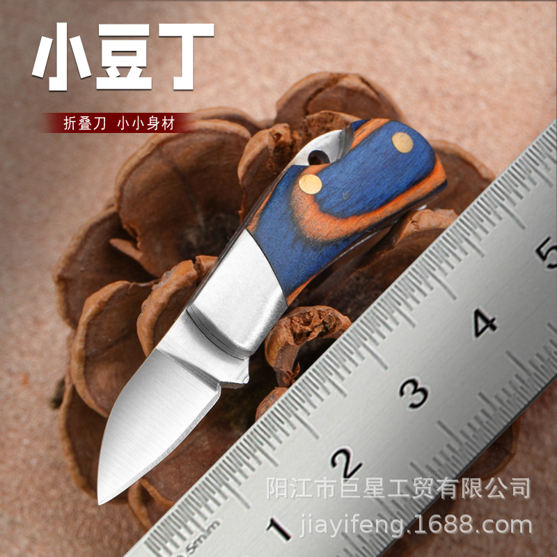 迷你折叠水果刀随身携带钥匙扣拆快递小刀户外求生小刀