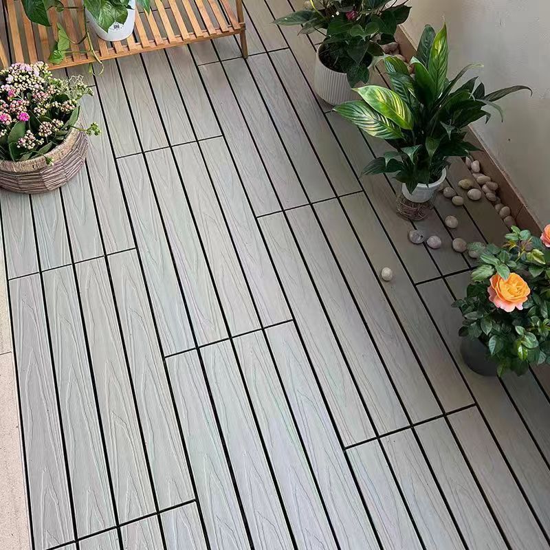 DIY madera-plástico empalme piso al aire libre antideslizante corrosión compuesto piso 30*90 plástico piso de madera al aire libre auto-Empalme piso