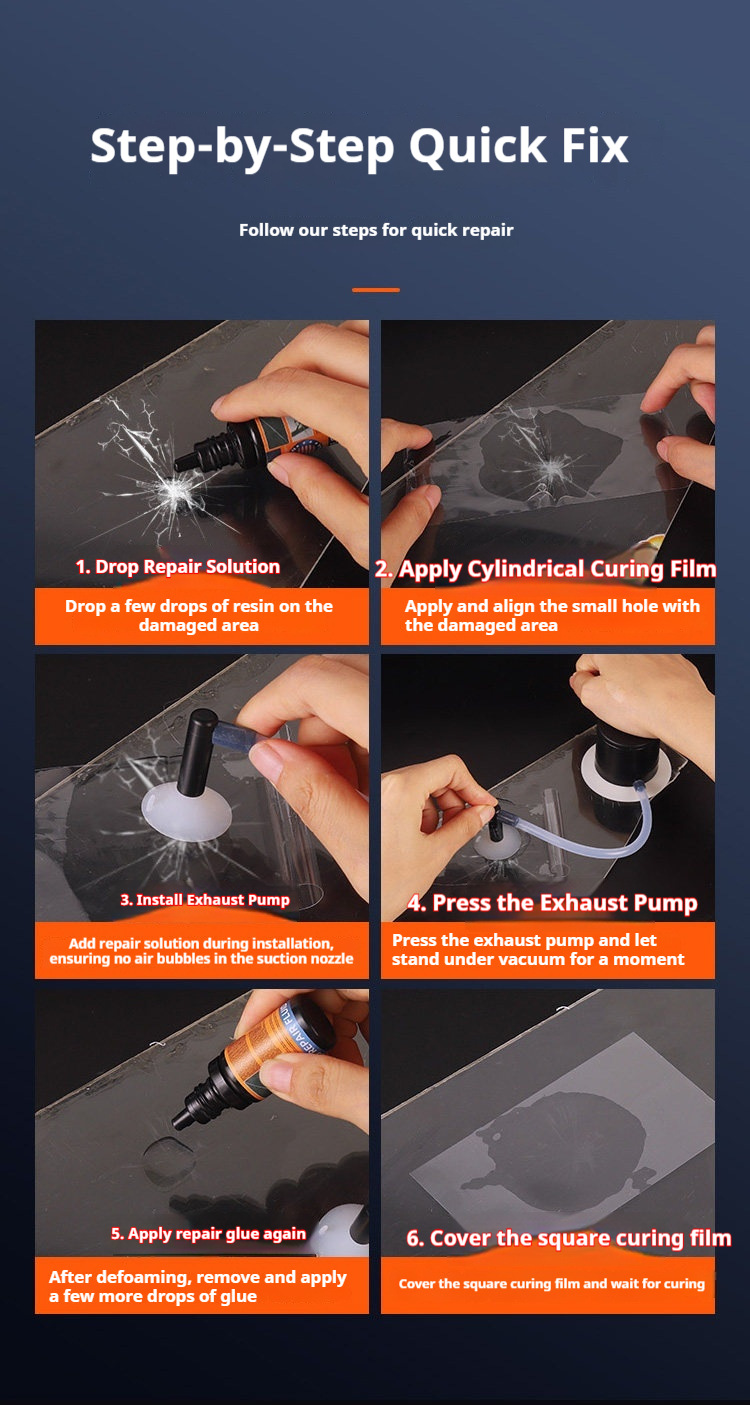 Cross-Border Exclusive Supply of Glass Repair Fluid for Car Windshield Cracks, Fissures, and Scratches