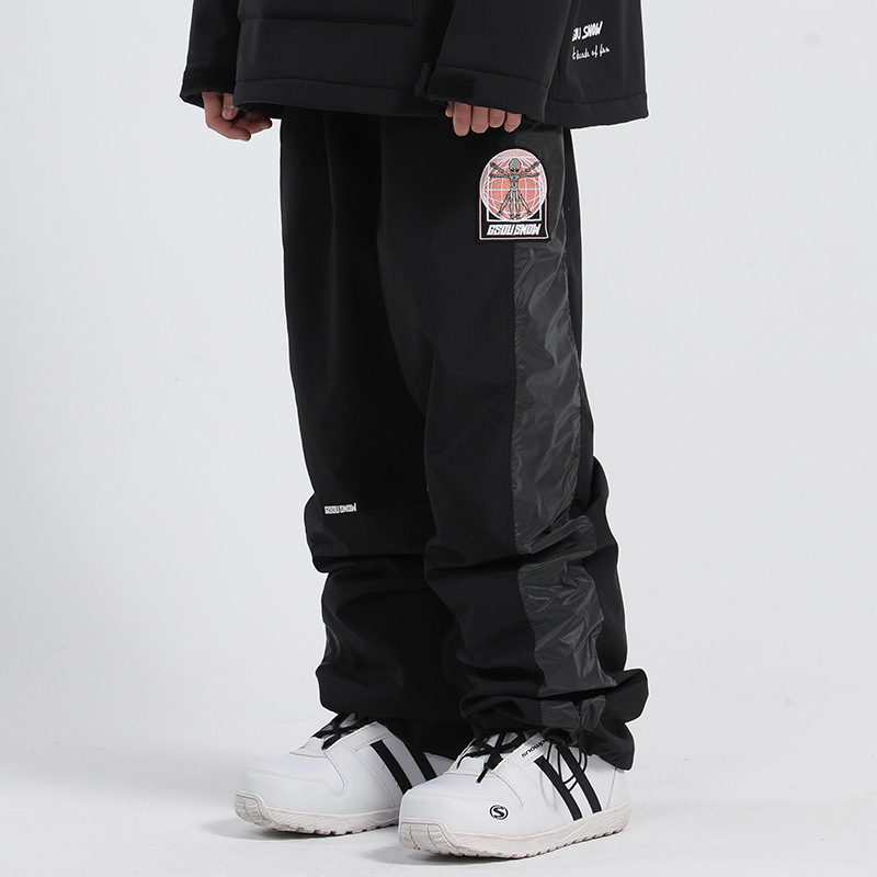 Snowpants women's double board thickened warm waterproof dazzg color luminous night show_voghion.com