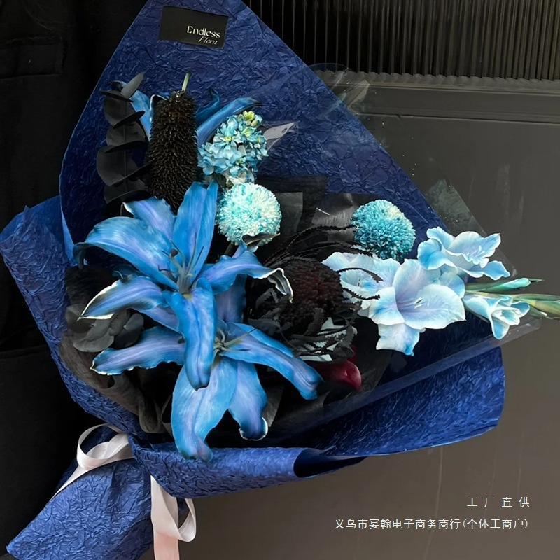 高质感石纹肌理纸加厚褶皱鲜花包装纸包花束手工diy花艺材料花店