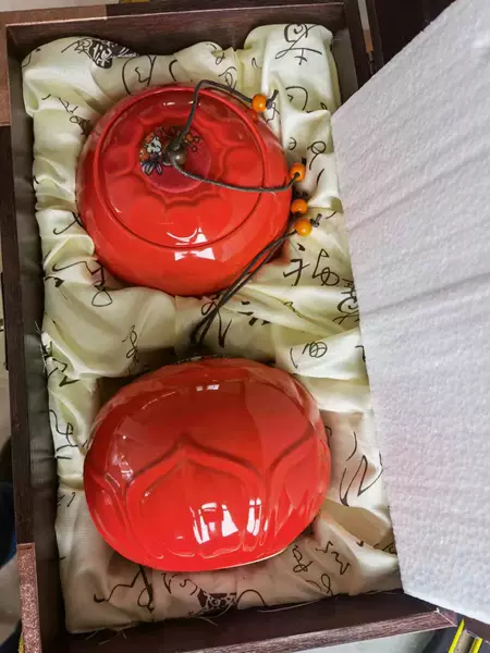 Retro red wooden box