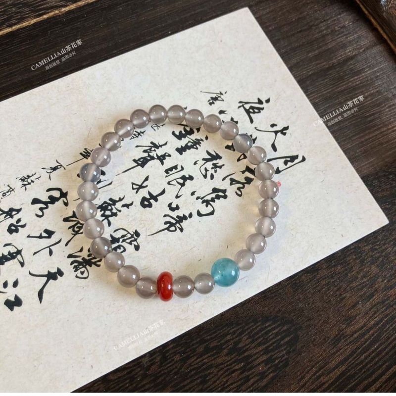 紫丁香花语系列 清新自然素雅质朴浅色系弹力手串学生闺蜜 手链女|undefined