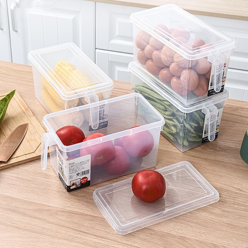 Caja de almacenamiento de refrigerador sellado de frutas y verduras caja de almacenamiento transparente de almacenamiento de refrigeración de plástico caja de congelación con tapa image 3