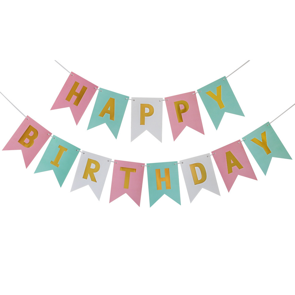 Guirnalda de Feliz Cumpleaños con Diseño de Cola de Pez en Papel Dorado, Decoración para Fiesta