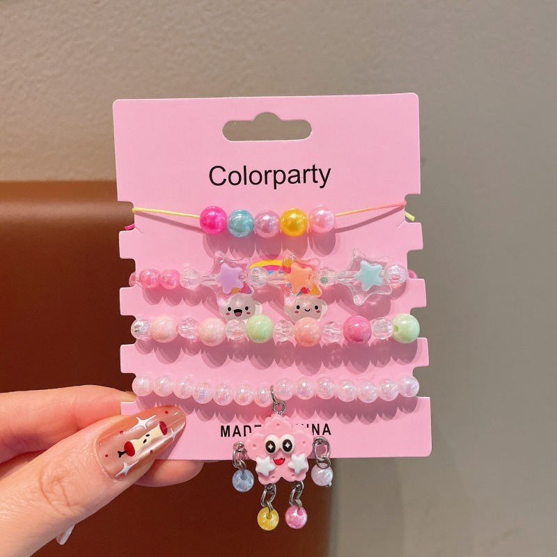 Set de pulseras de acrílico para niños con cuentas de frutas coloridas – joyería versátil, venta caliente transfronteriza.
