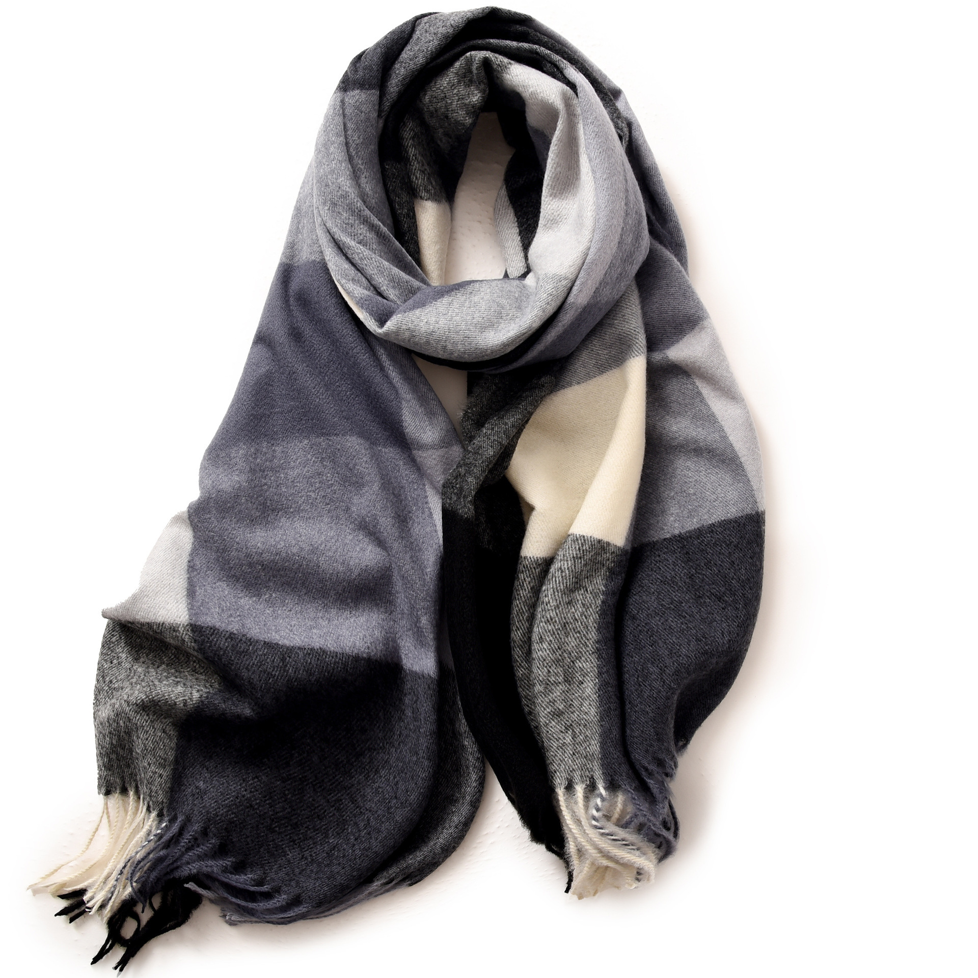 Buñuelo a cuadros para mujeres de otoño y invierno explosión de cachemira caliente buñuelo de oficina con buñuelo de alta calidad para mujeres de invierno