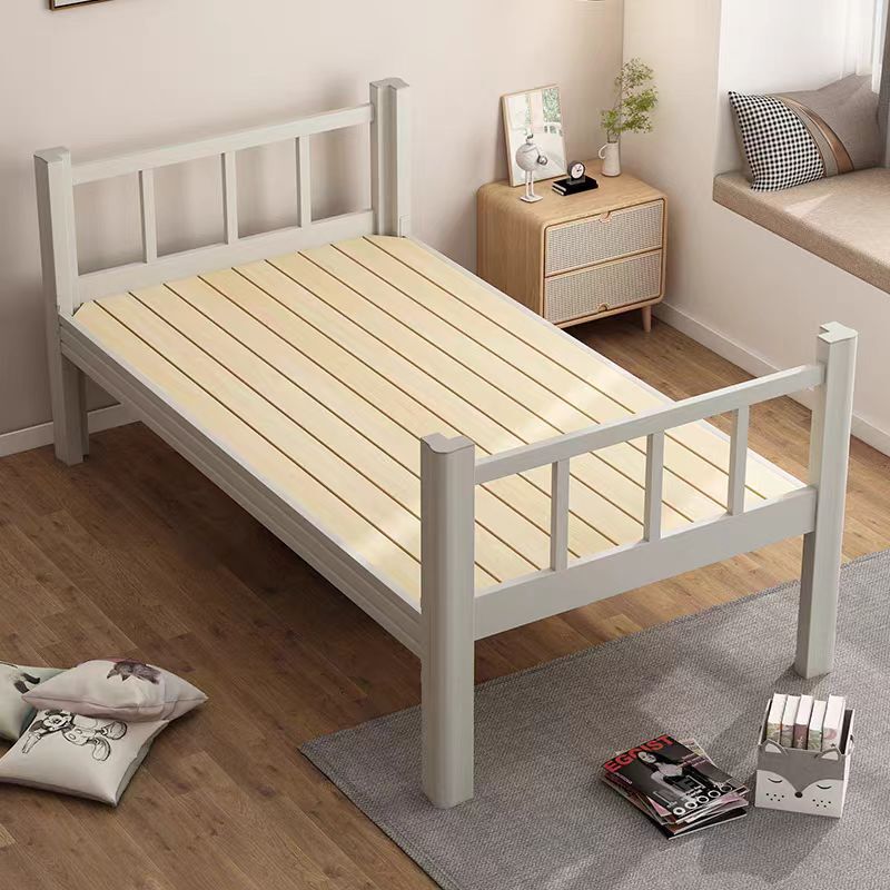 Factory direct supply single single single-layer iron bed school dormitory factory apartment bed site simple iron frame bed wholesale customization