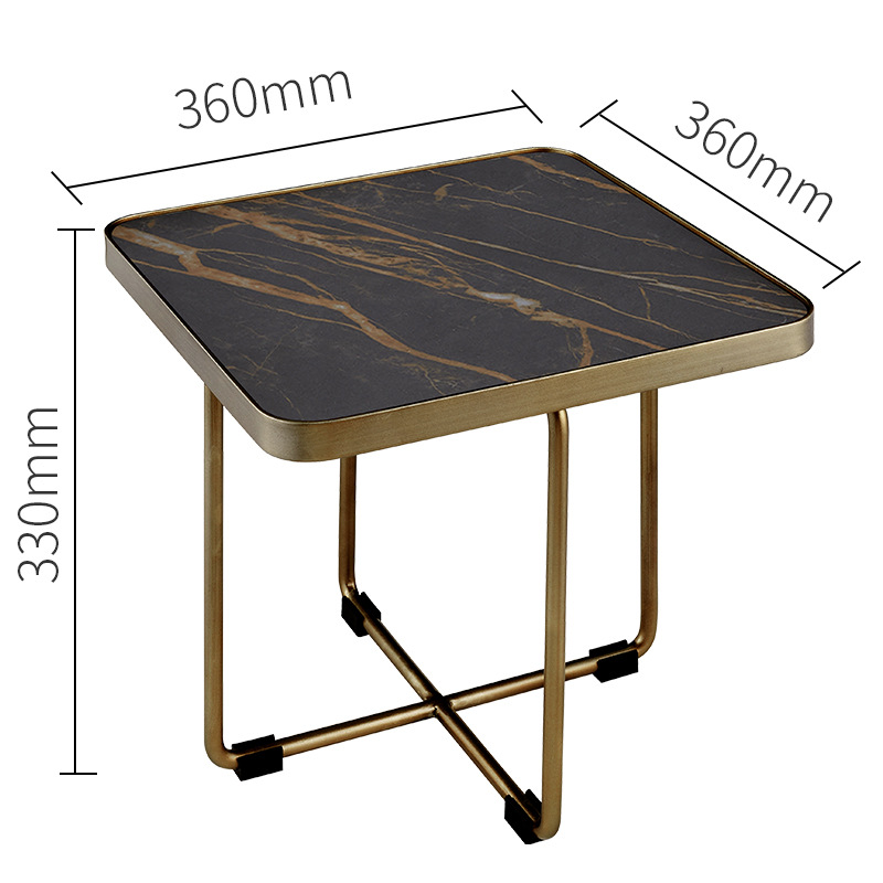 쇼트사이드테이블/로렌 블랙골드/길이 36*가로 36*높이 33cm
