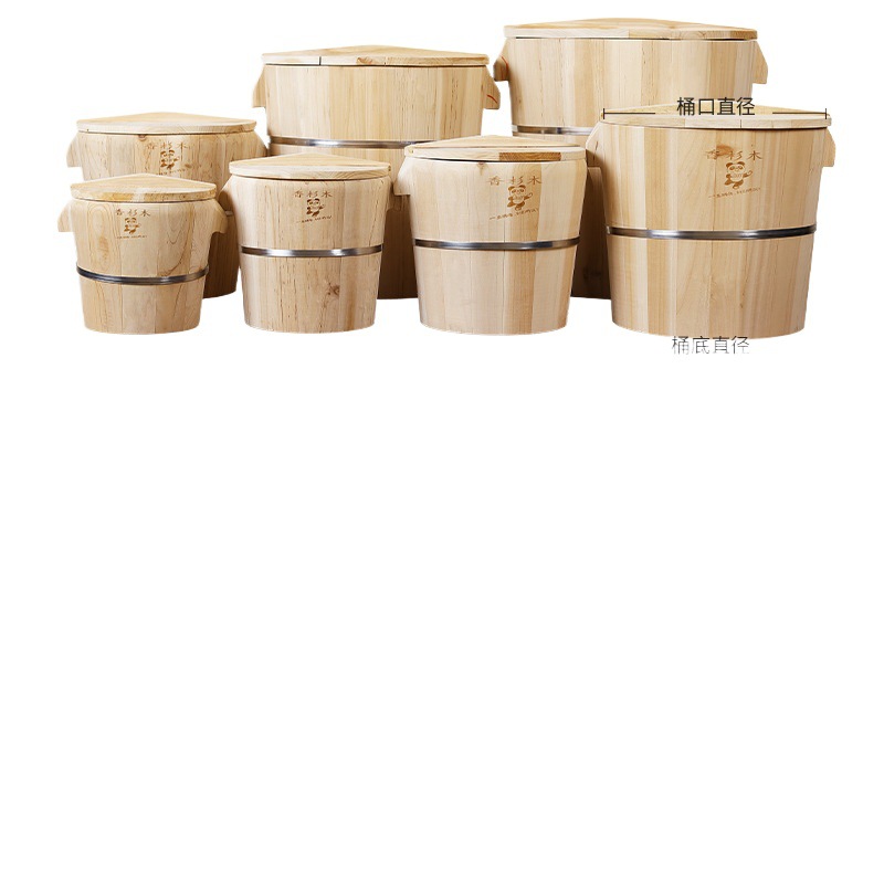 Fragrant fir steamed rice wooden barrel household old-fashioned Sichuan steamed rice bamboo steamer special large commercial steamer steamed rice barrel