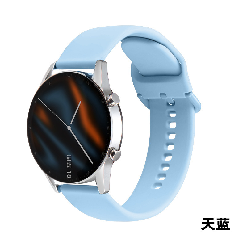 Aplicable Samsung Watch Silicone brazalete hebilla de color Huawei GT acero inoxidable Samsung hebilla correa de reloj deportivo mayorista